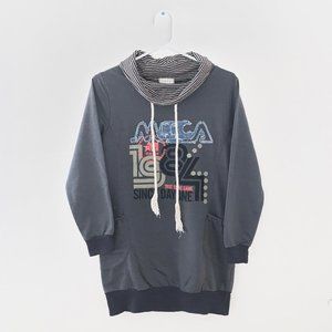 2/$30 Grey Funnel Neck Sweatshirt Long Tunic Top